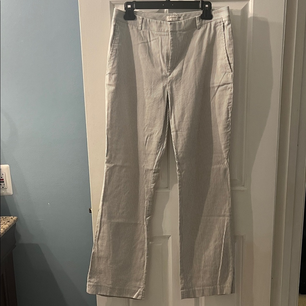 Coldwater Creek Women's Cream Striped Chinos